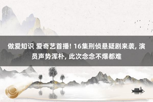 做爱知识 爱奇艺首播! 16集刑侦悬疑剧来袭， 演员声势浑朴， 此次念念不爆都难