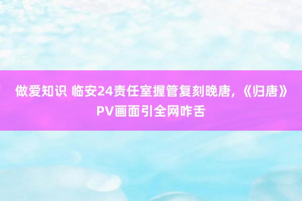做爱知识 临安24责任室握管复刻晚唐， 《归唐》PV画面引全网咋舌